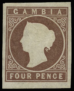 1874 4d brown, wmk CC, large to very...