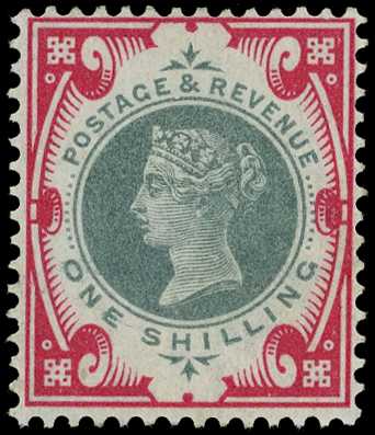 1900 1/- green and carmine with...
