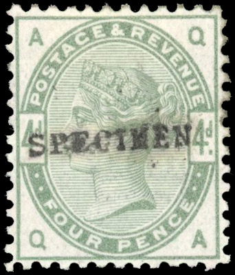 GB SG 192 1884 4d green perf 12 Specimen