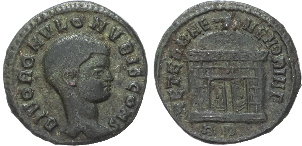 Divus Romulus (d. AD 309), AE Follis, Rome, c. AD 310, 1.88g.