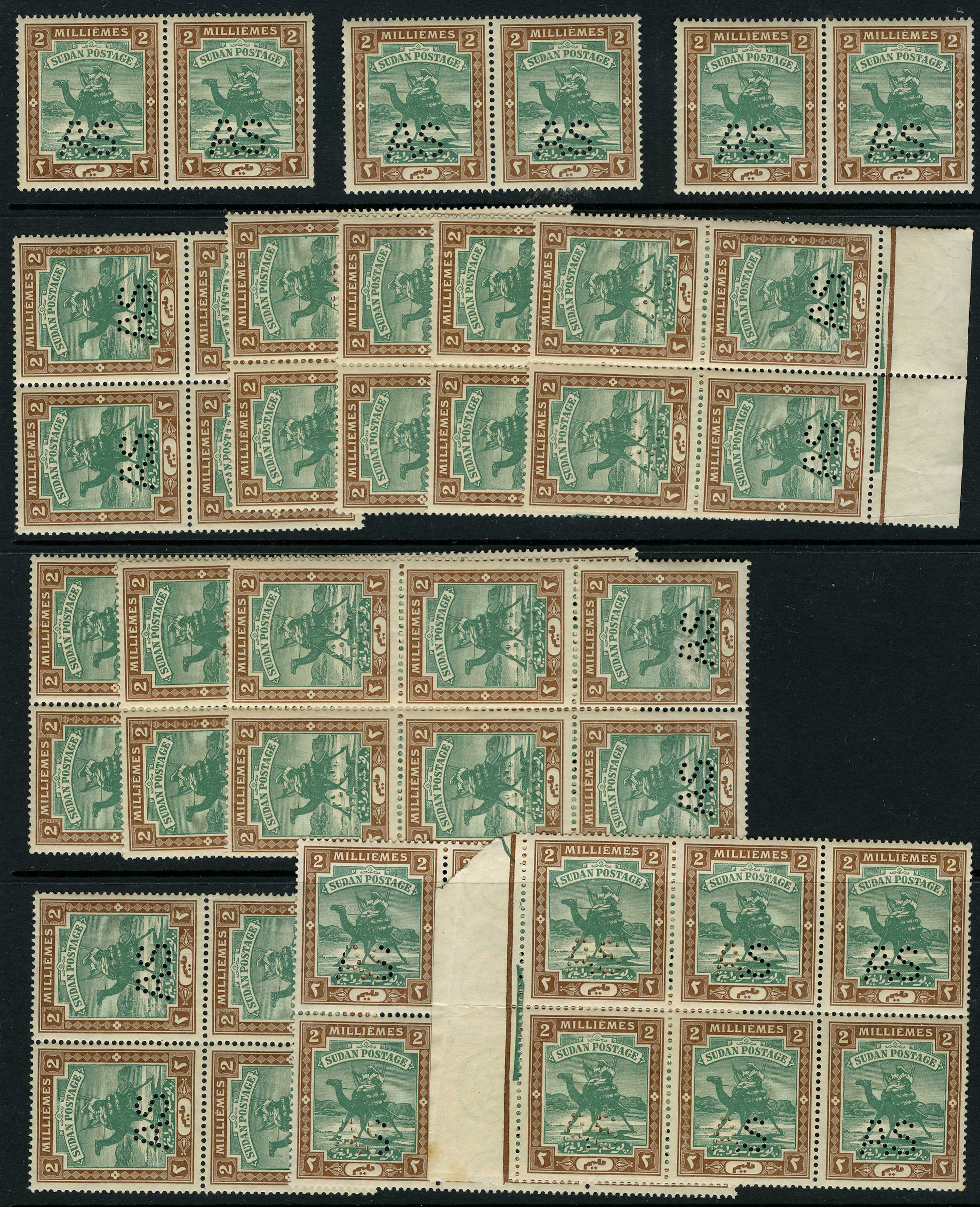 1913-22 2m green and brown, punctured "AS"...