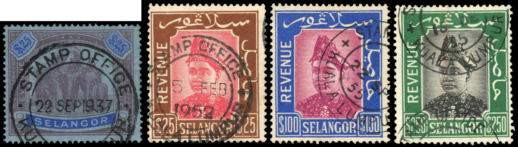 Selangor Revenues 1936-50 high values used