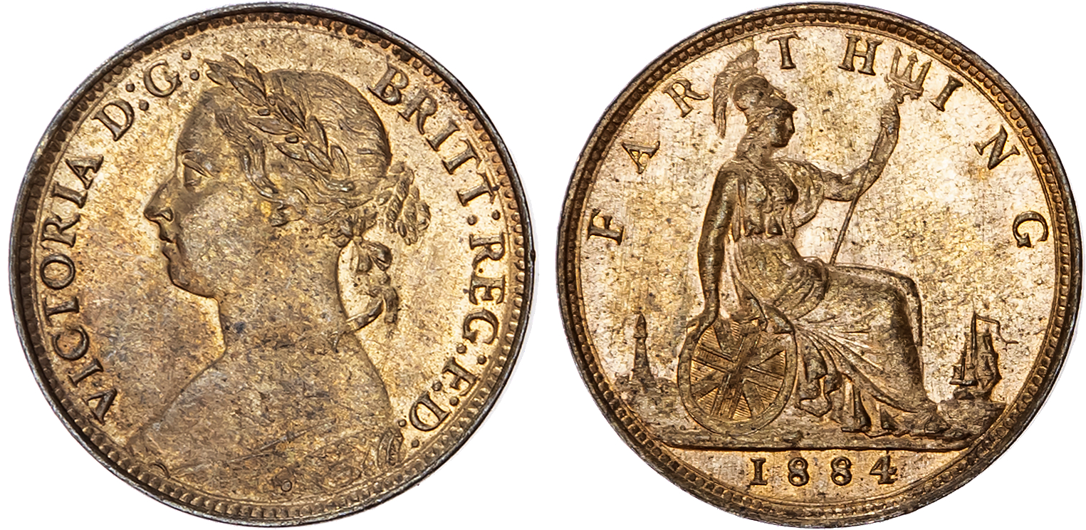 Victoria (1837-1901) Farthing, 1884.