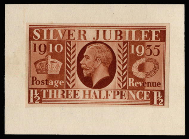 GB SG 455 1935 1½d Jubilee imperforate colour trial