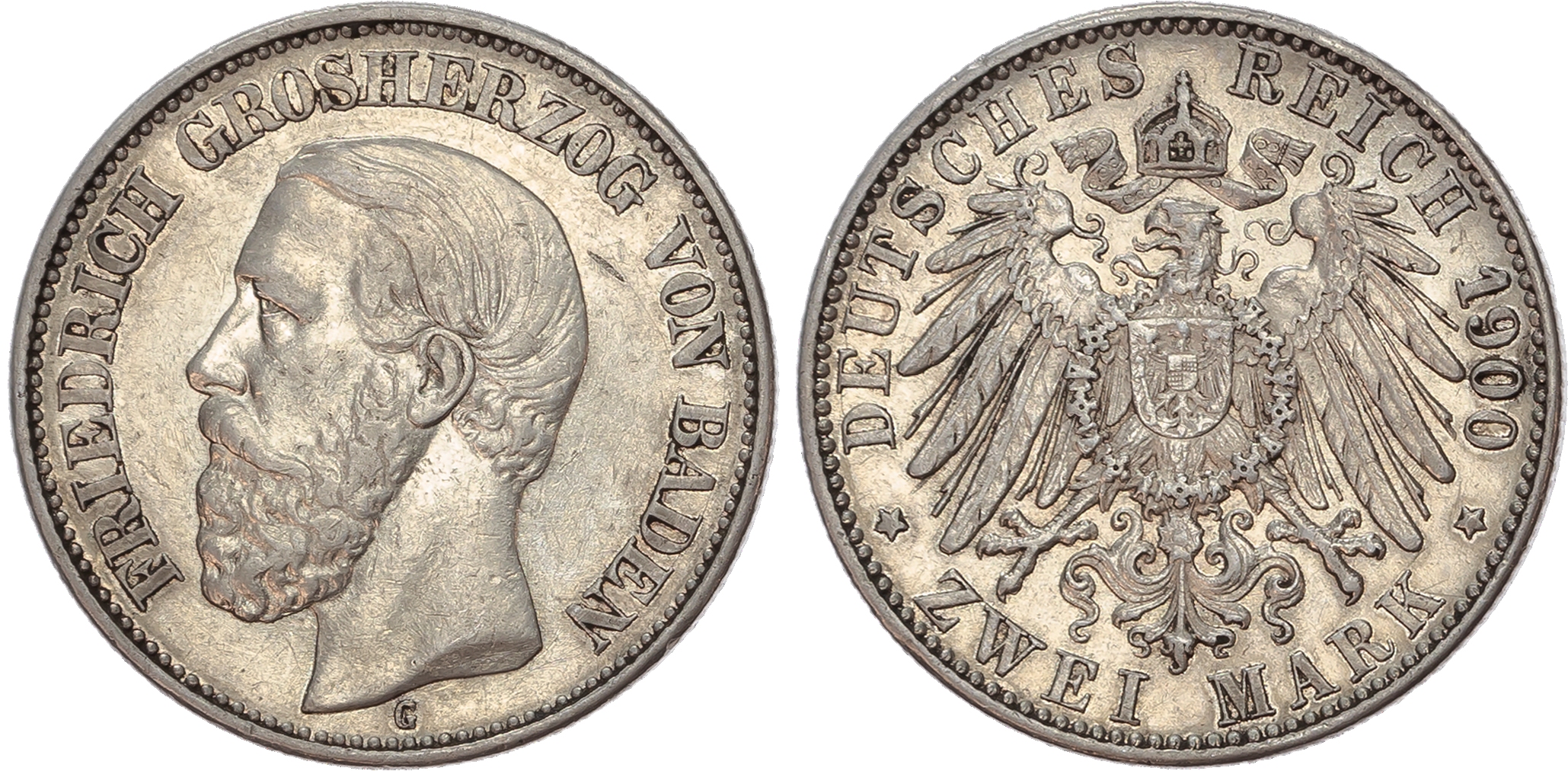 Germany, Baden, Frederick I (1858-1907), silver 2 Marks.