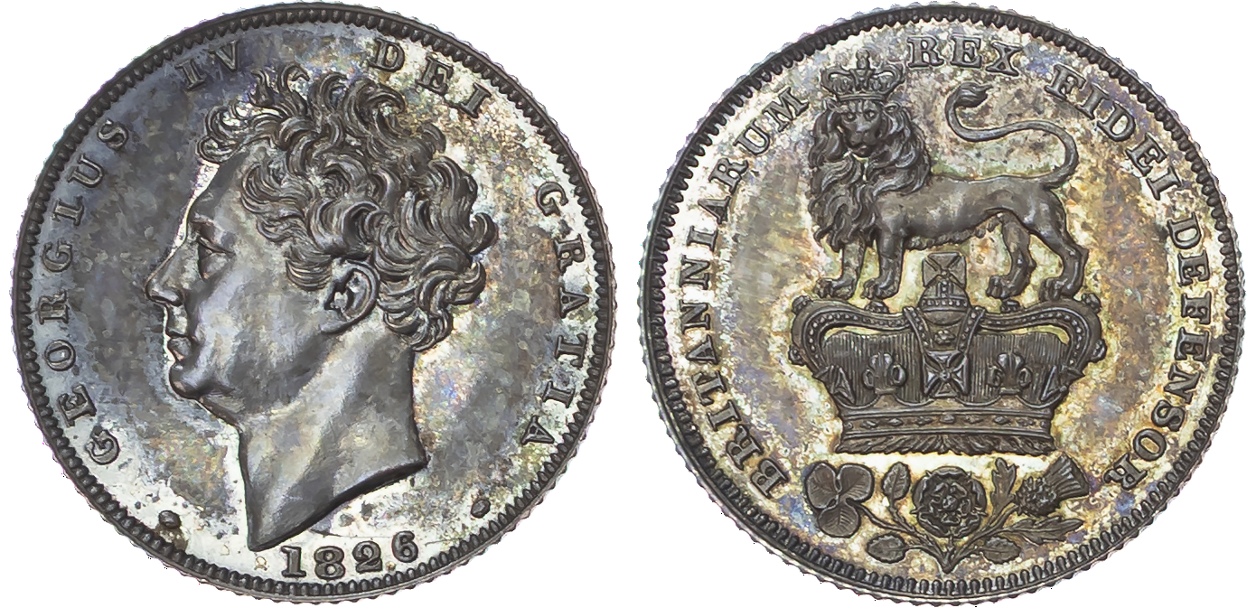George IV (1820-1830), AR Proof Sixpence, 1826.