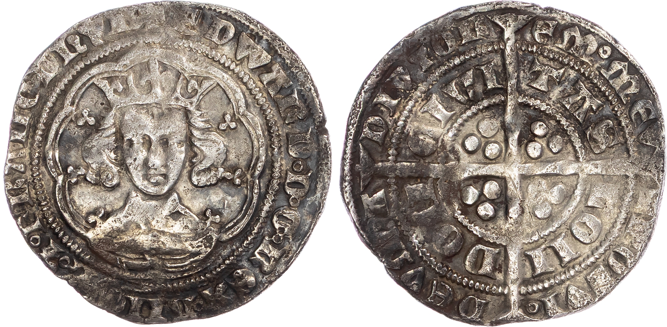 Edward III (1327-1377), AR Groat, Fourth Coinage, Pre-Treaty Period, Series E (1353-1355), London mint, mm. cross 2.