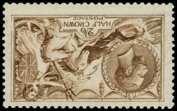 1915 2/6d yellow-brown variety wmk...