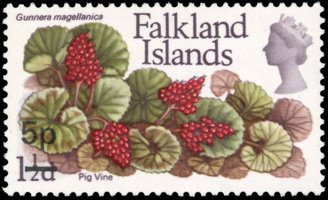 Falkland Is SG 264b 1971 5p on 1½d error of surcharge mint