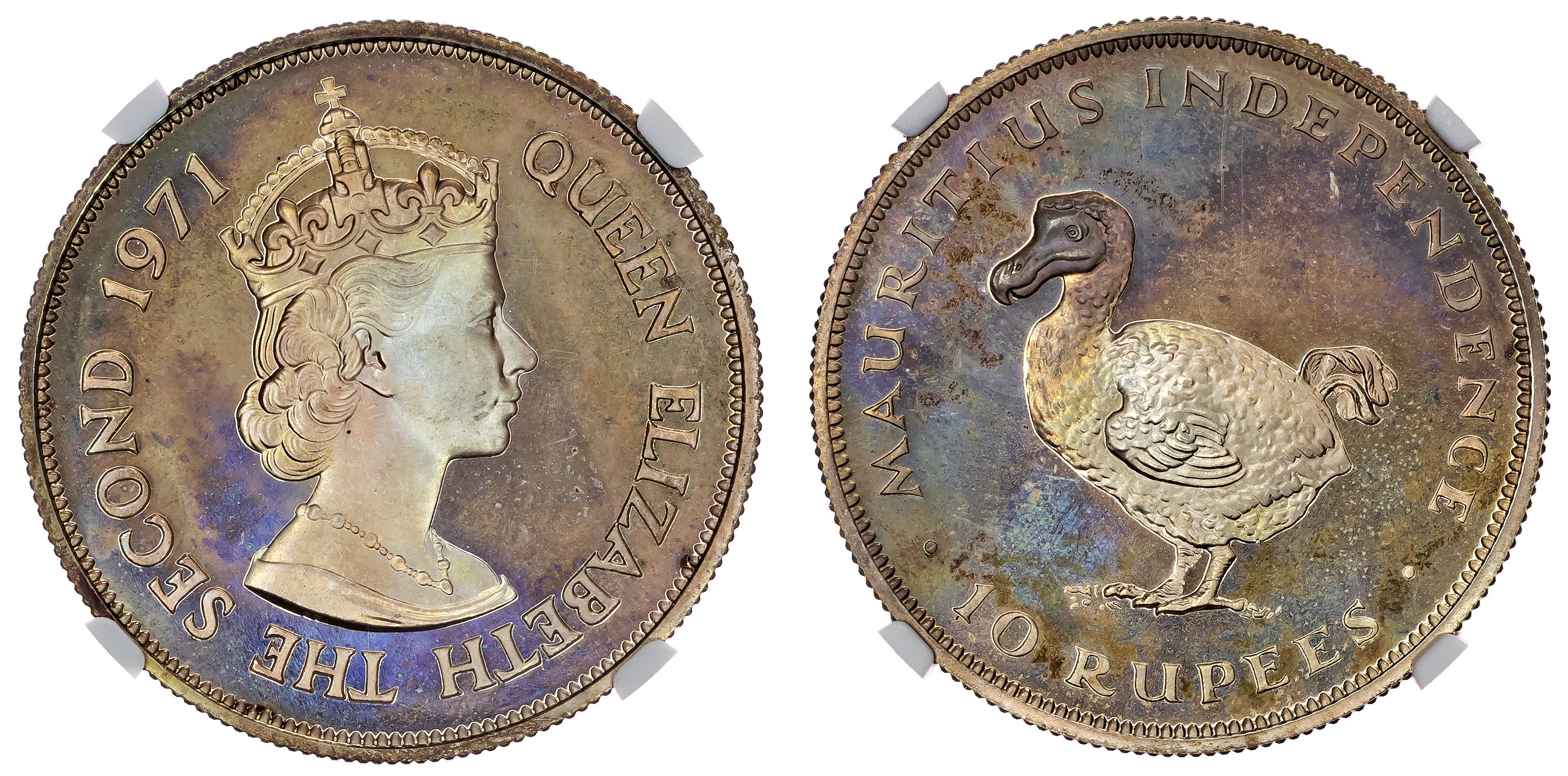 Mauritius, Elizabeth II (1952-2022), silver Proof 10 Rupees - PF 66