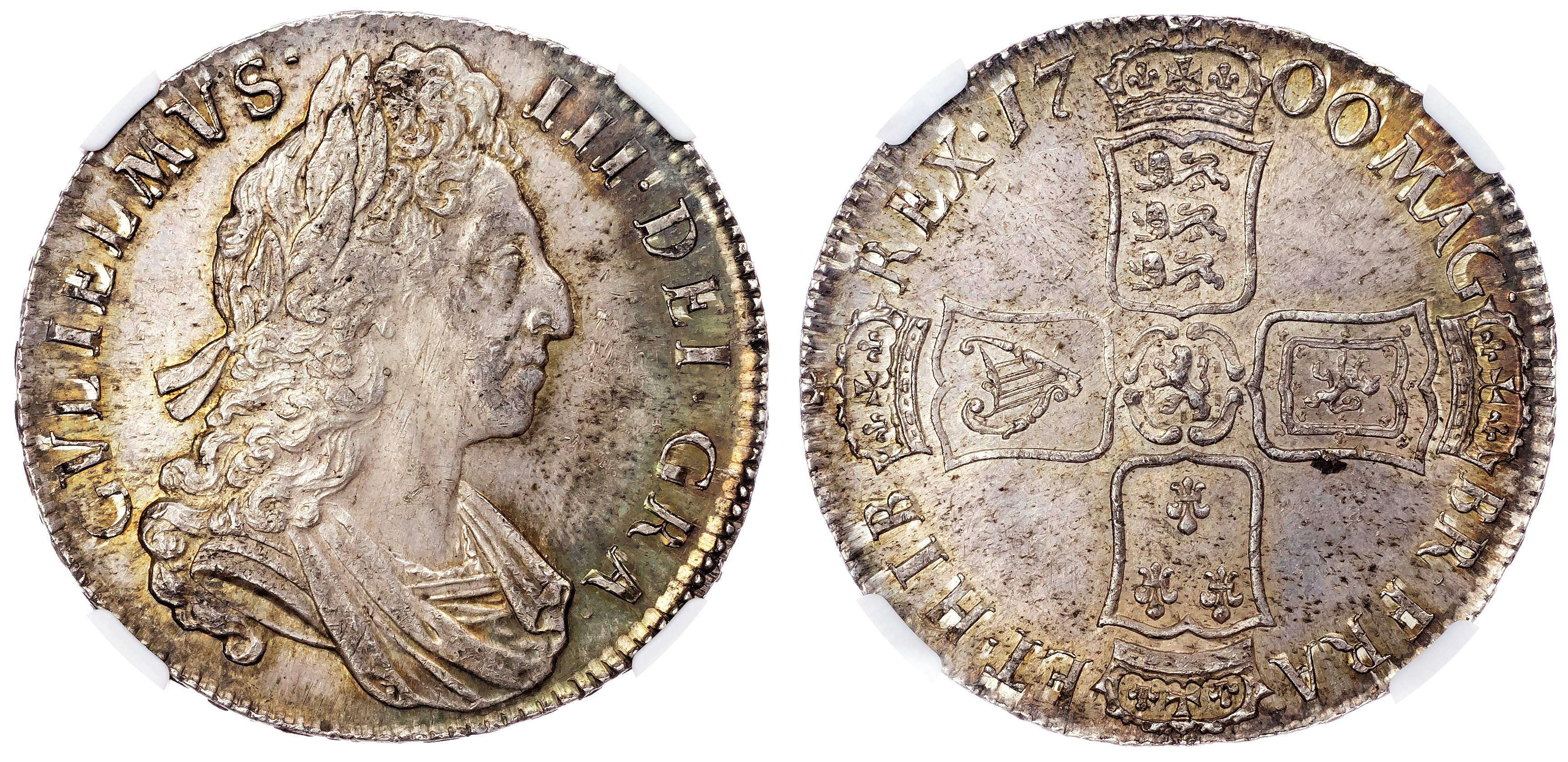 William III (1694‐1702), AR Crown, 1700 DVODECIMO. NGC MS 63+