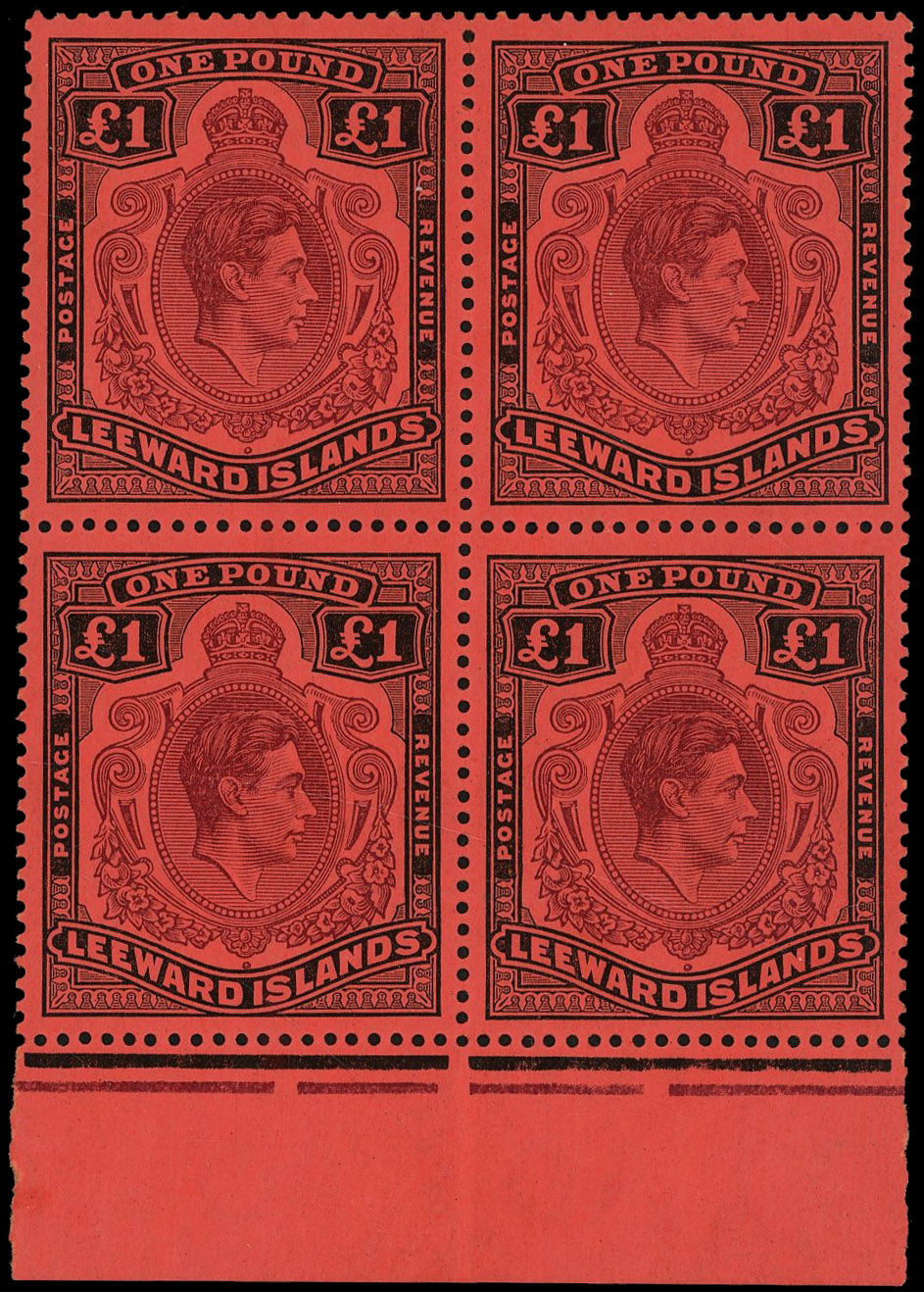 Leeward Islands SG 114 block mint