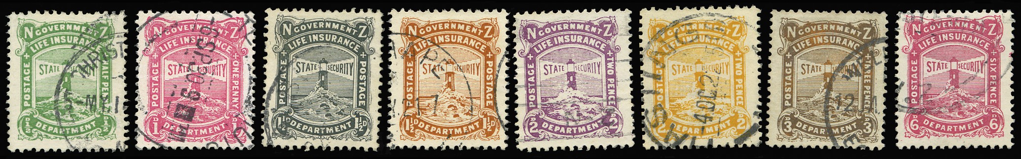 Life Insurance. 1913-37 set of 8 to 6d,...