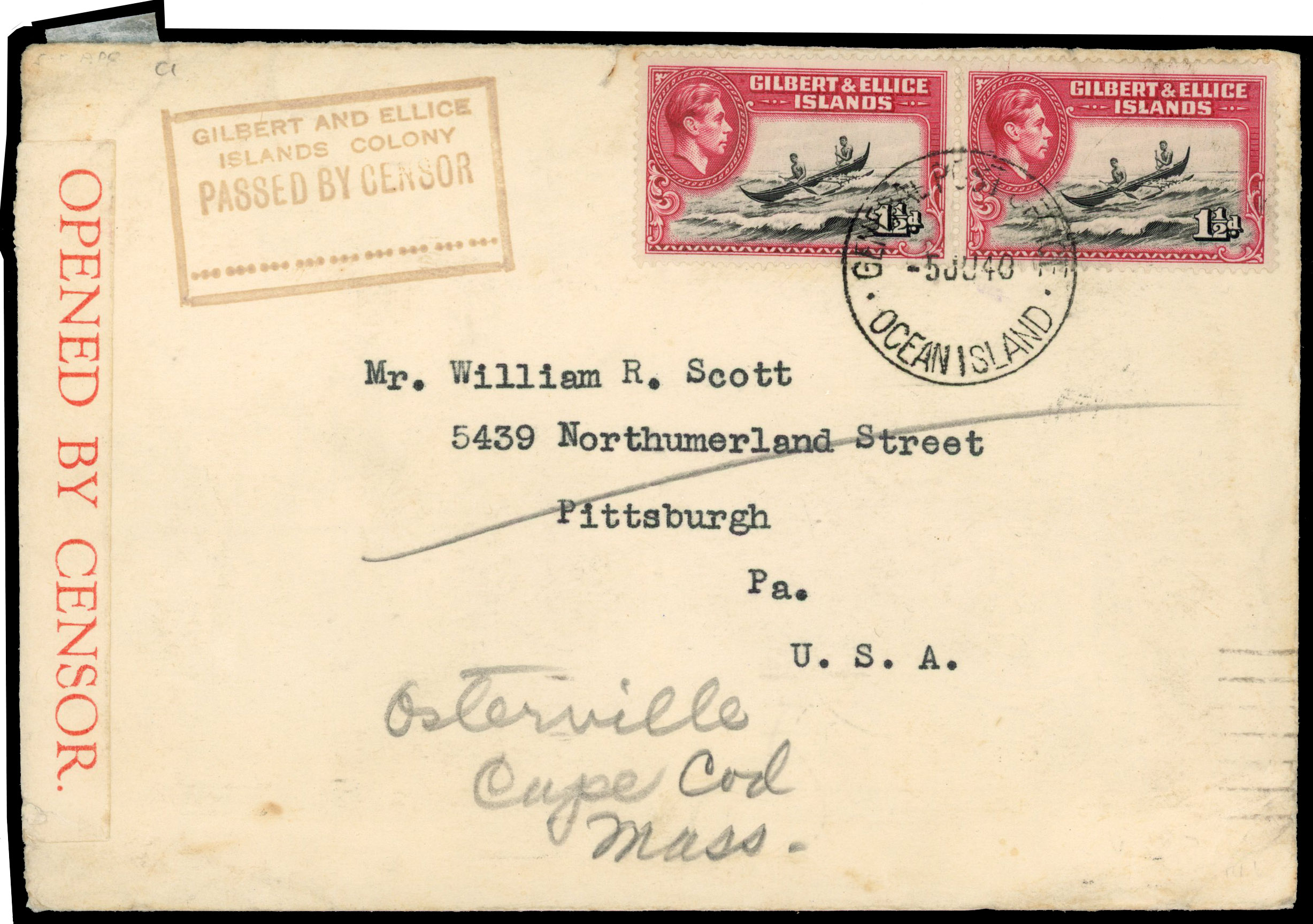 GEI 1940 SG 45 censor cover