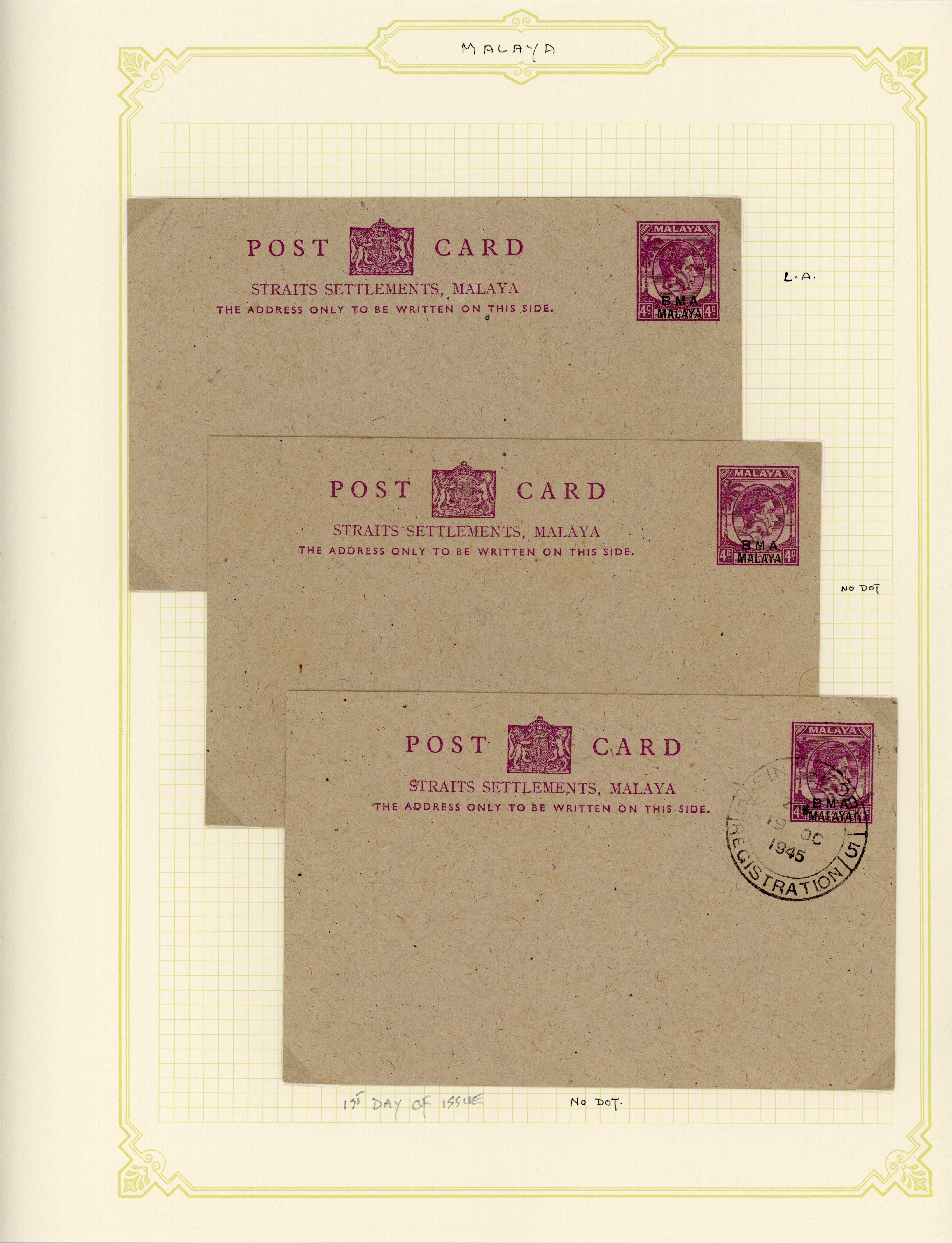 Malaya BMA KG VI covers and cards