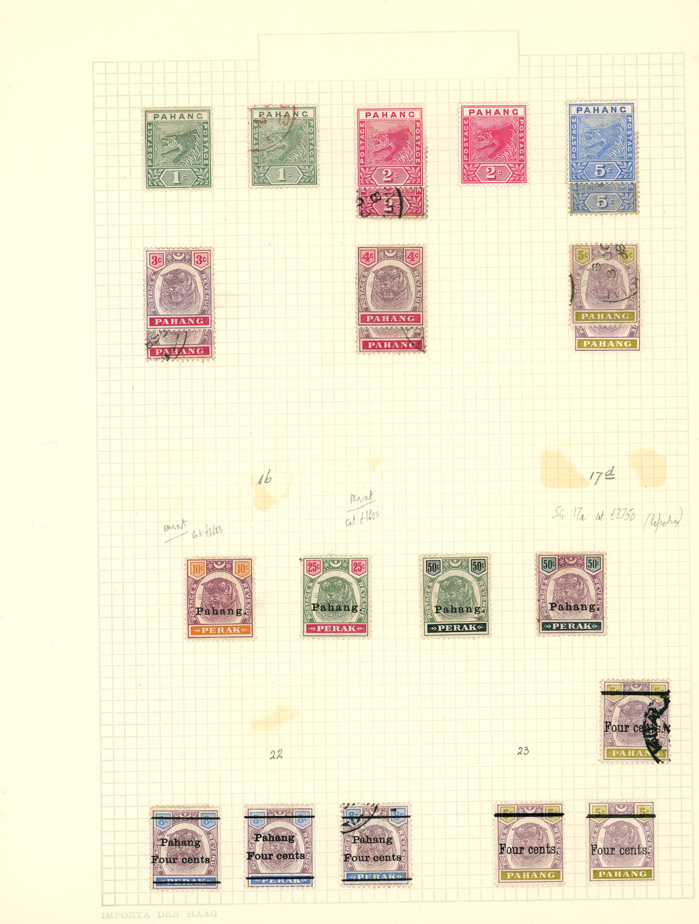 1889-1970 collection (197) on leaves. Includes SG 1 used, 3 o.g. (minor foxing), SG 6 mint pair (foxing); 1891 trio...