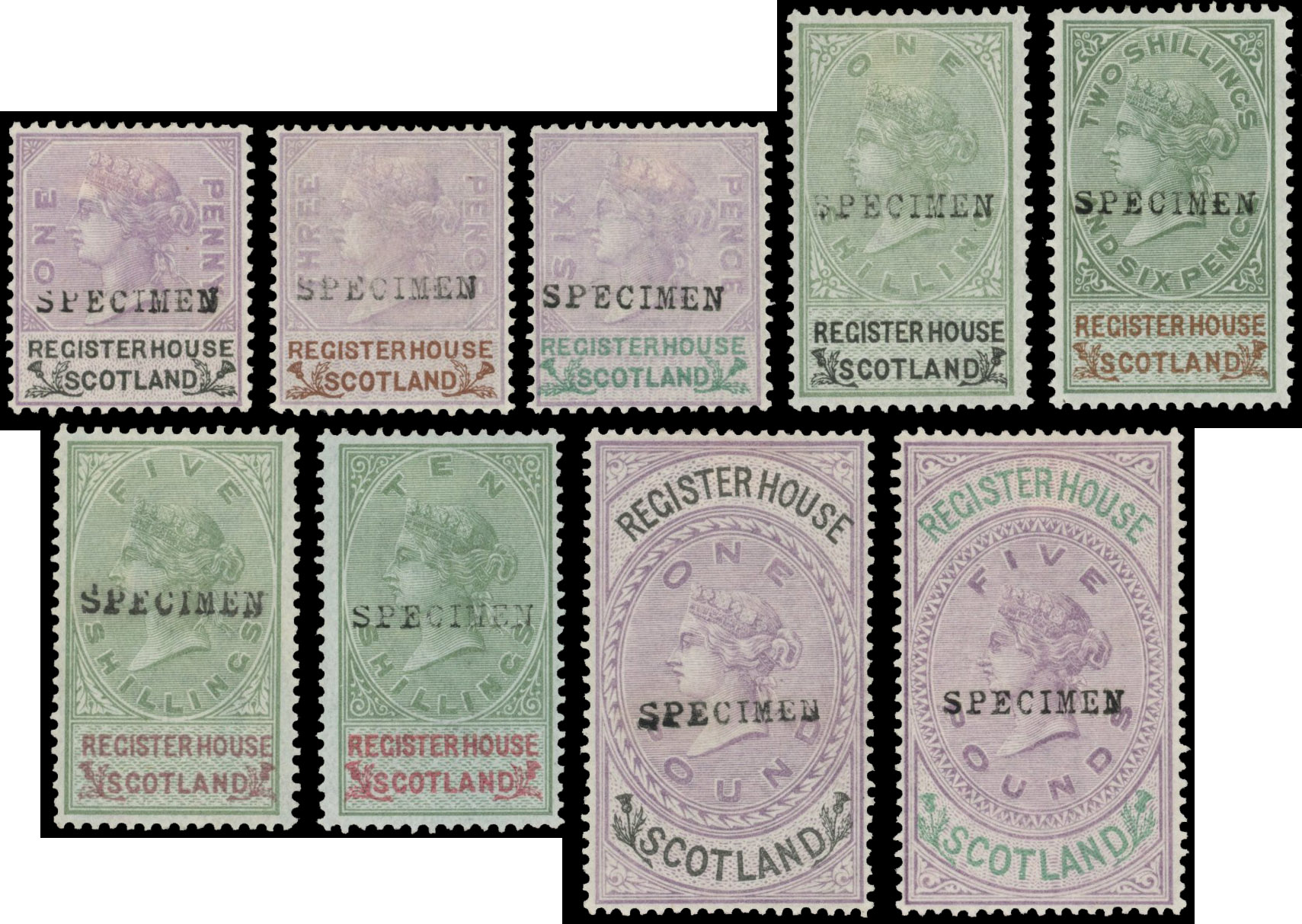 Scotland Register House 1882 Specimen set