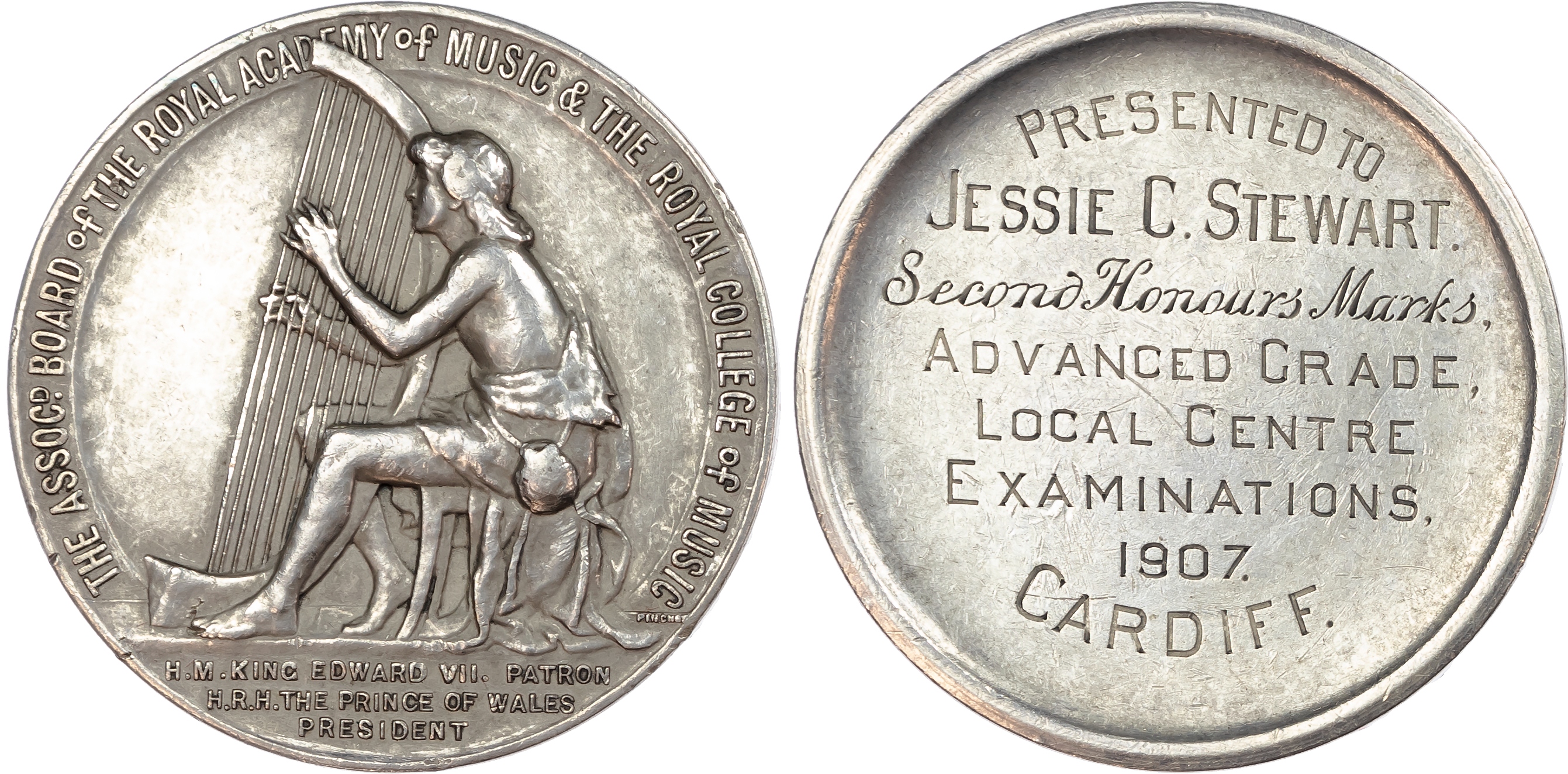 The Associated Board Of The Royal Academy Of Music & The Royal College Of Music, silver prize medal.