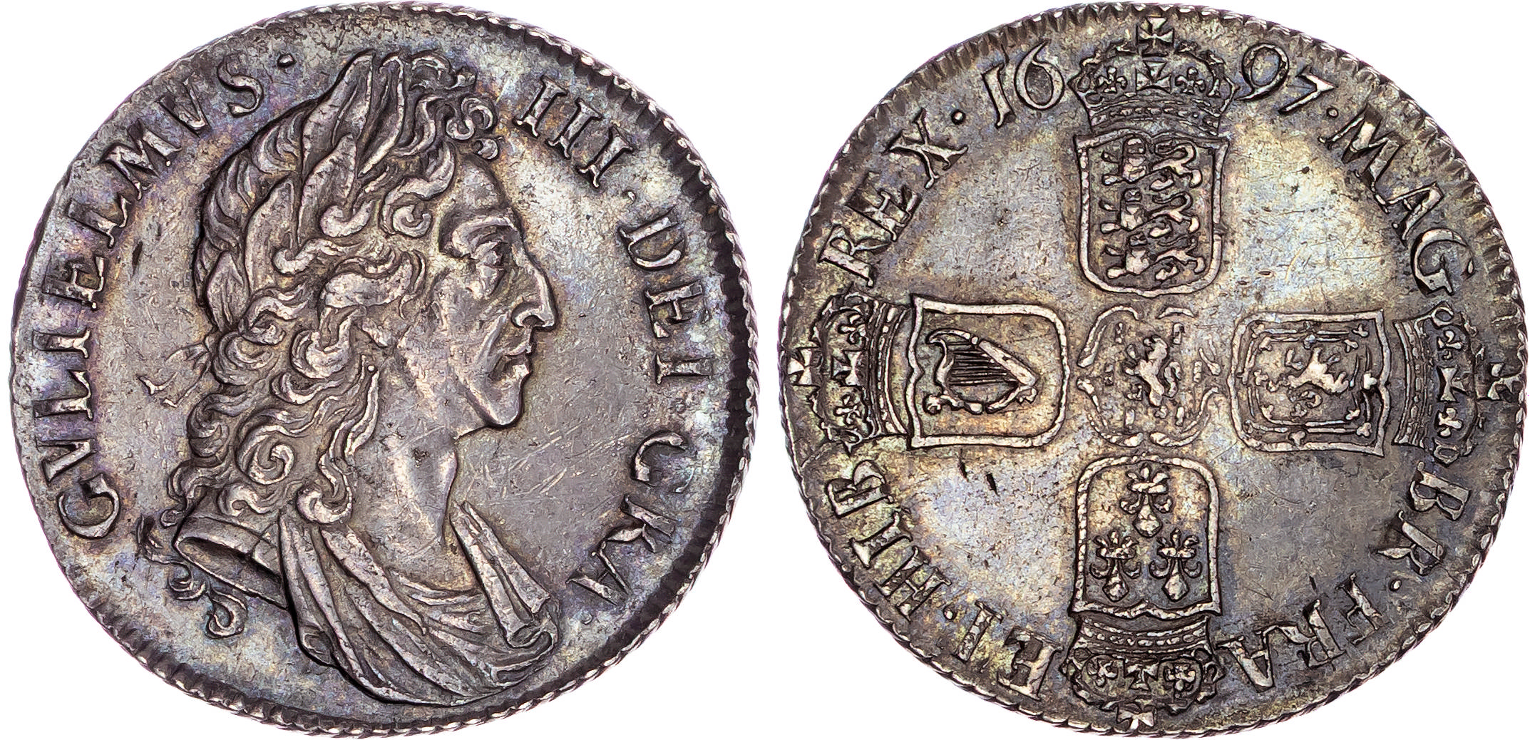 William III (1694-1702), AR Shilling, 1697.