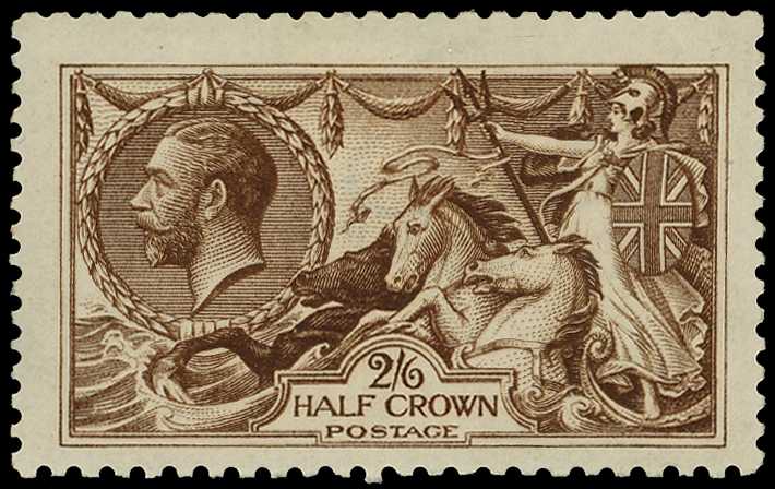 1915 De La Rue 2/6d very deep brown, large...