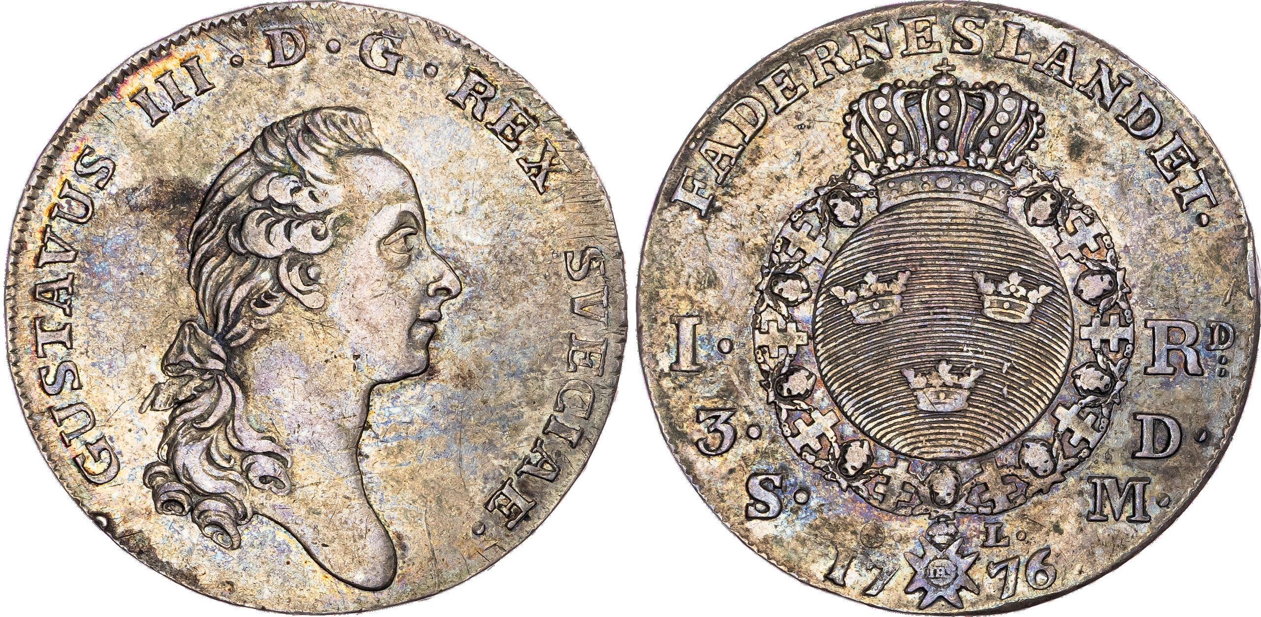 Sweden, Gustav III (1771-1792), silver Riksdaler, 1776