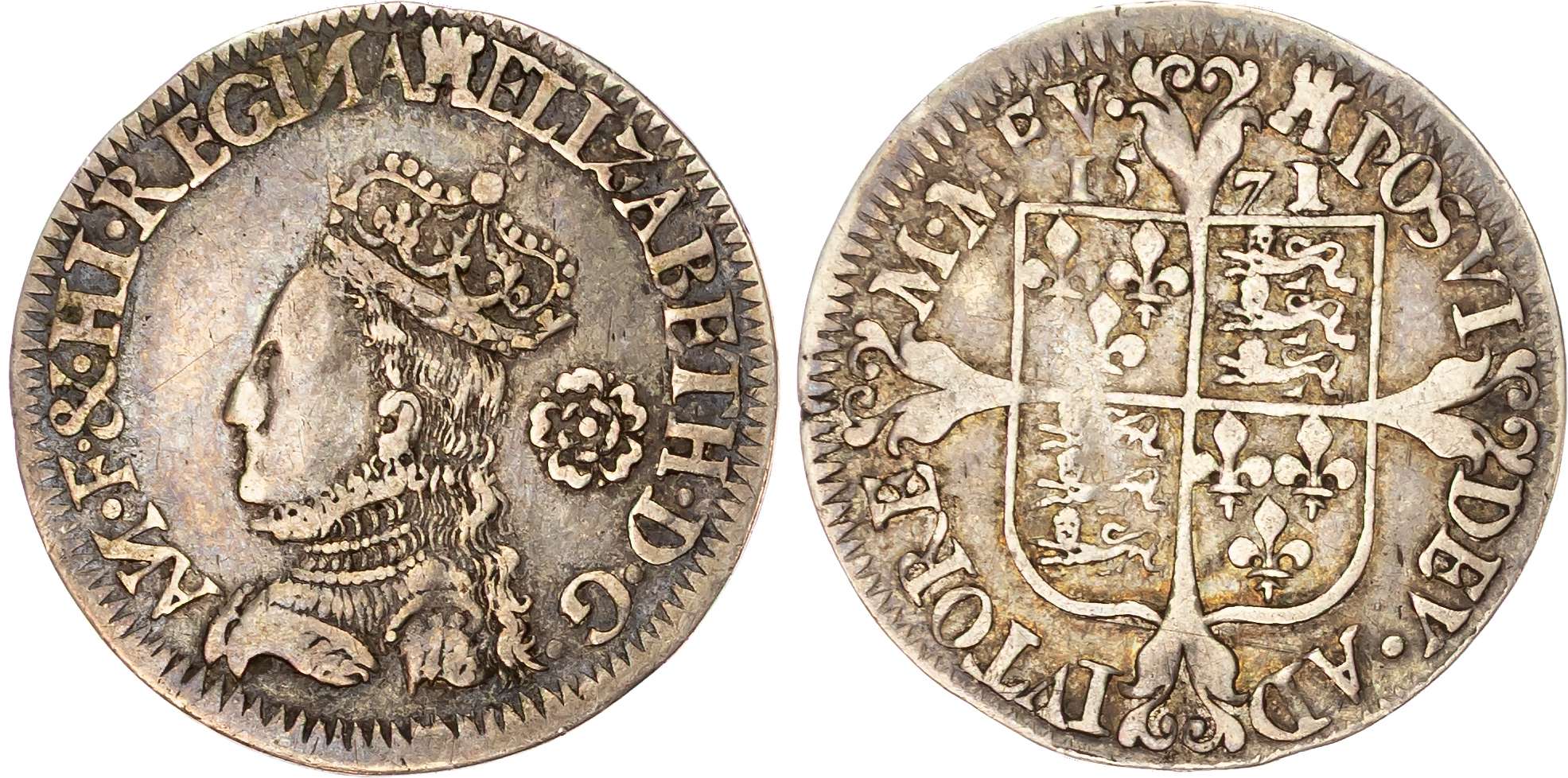 Elizabth♡ Past auction: Elizabeth I (1558-1603) Sixpence, 1571, milled issue