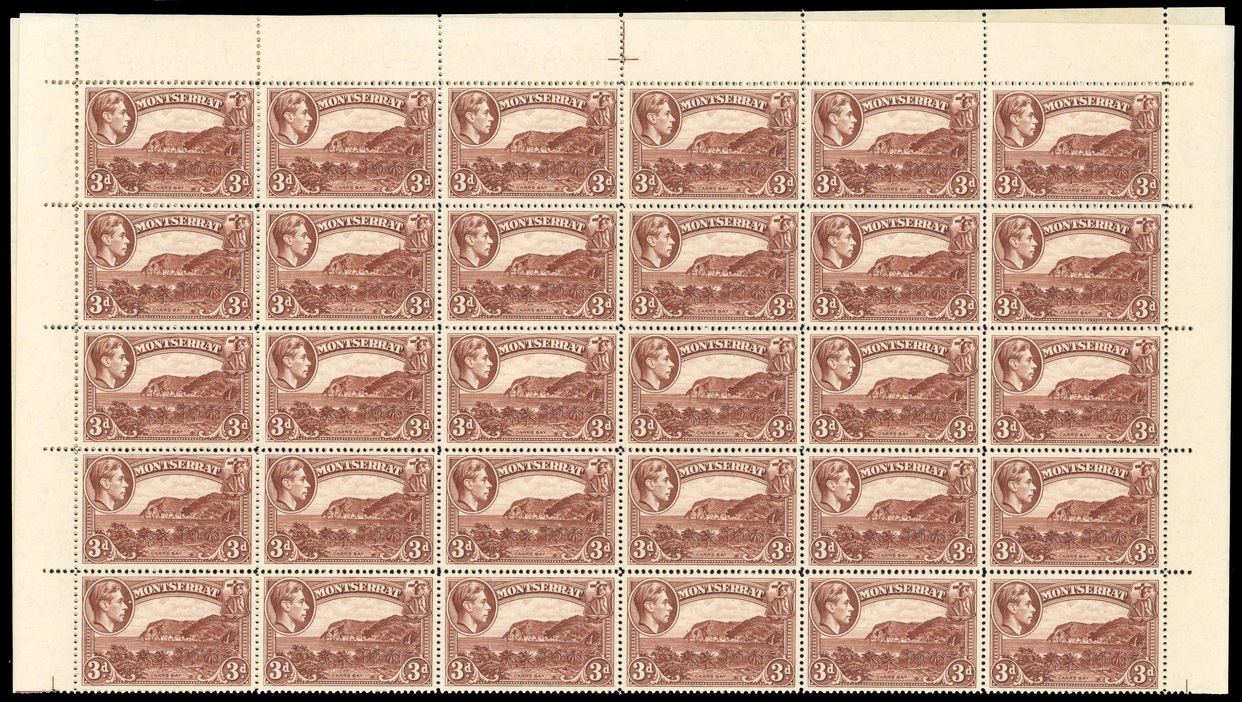 Montserrat SG 106a, ac sheet mint