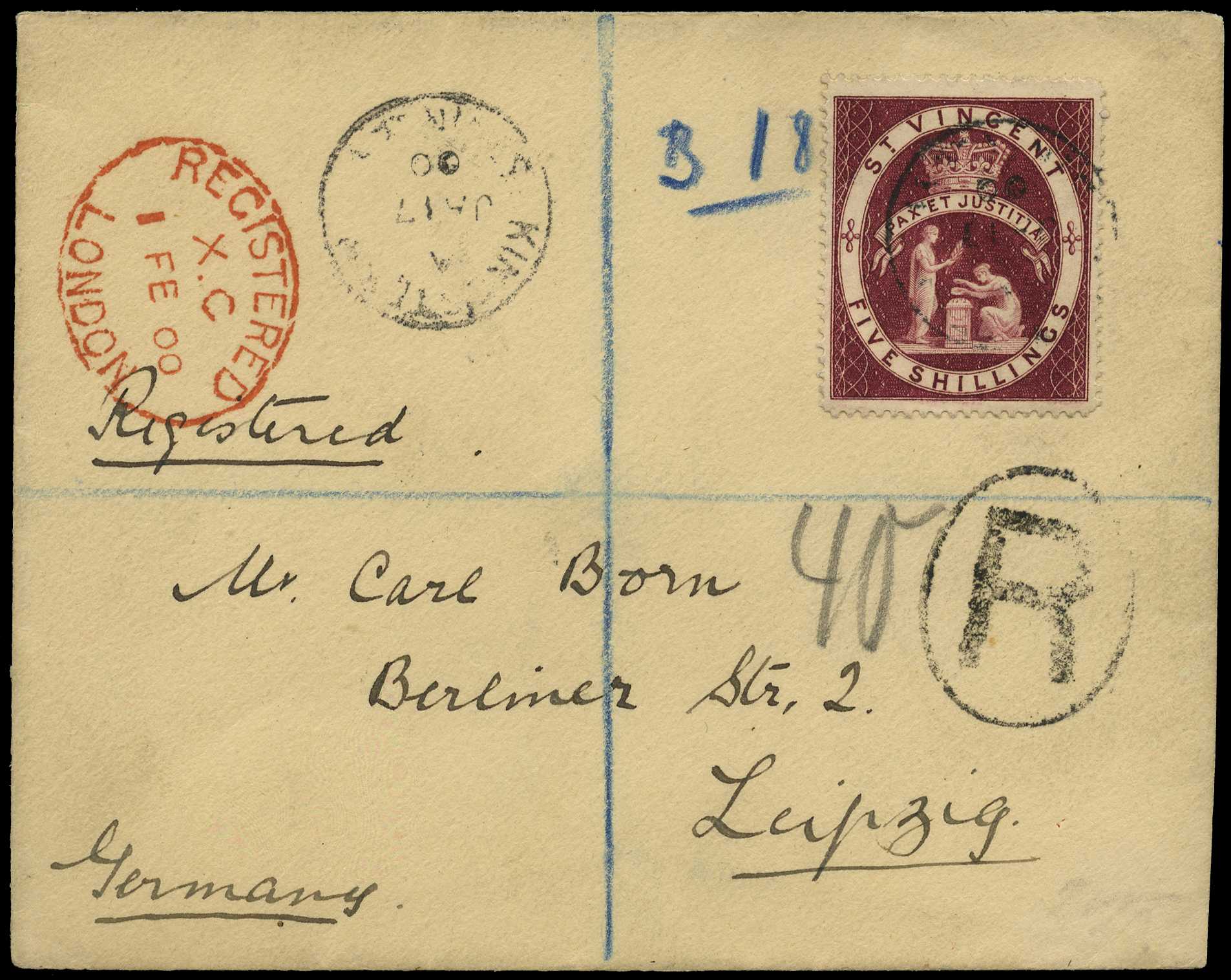POSTAL HISTORY: 1900 registered cover to...
