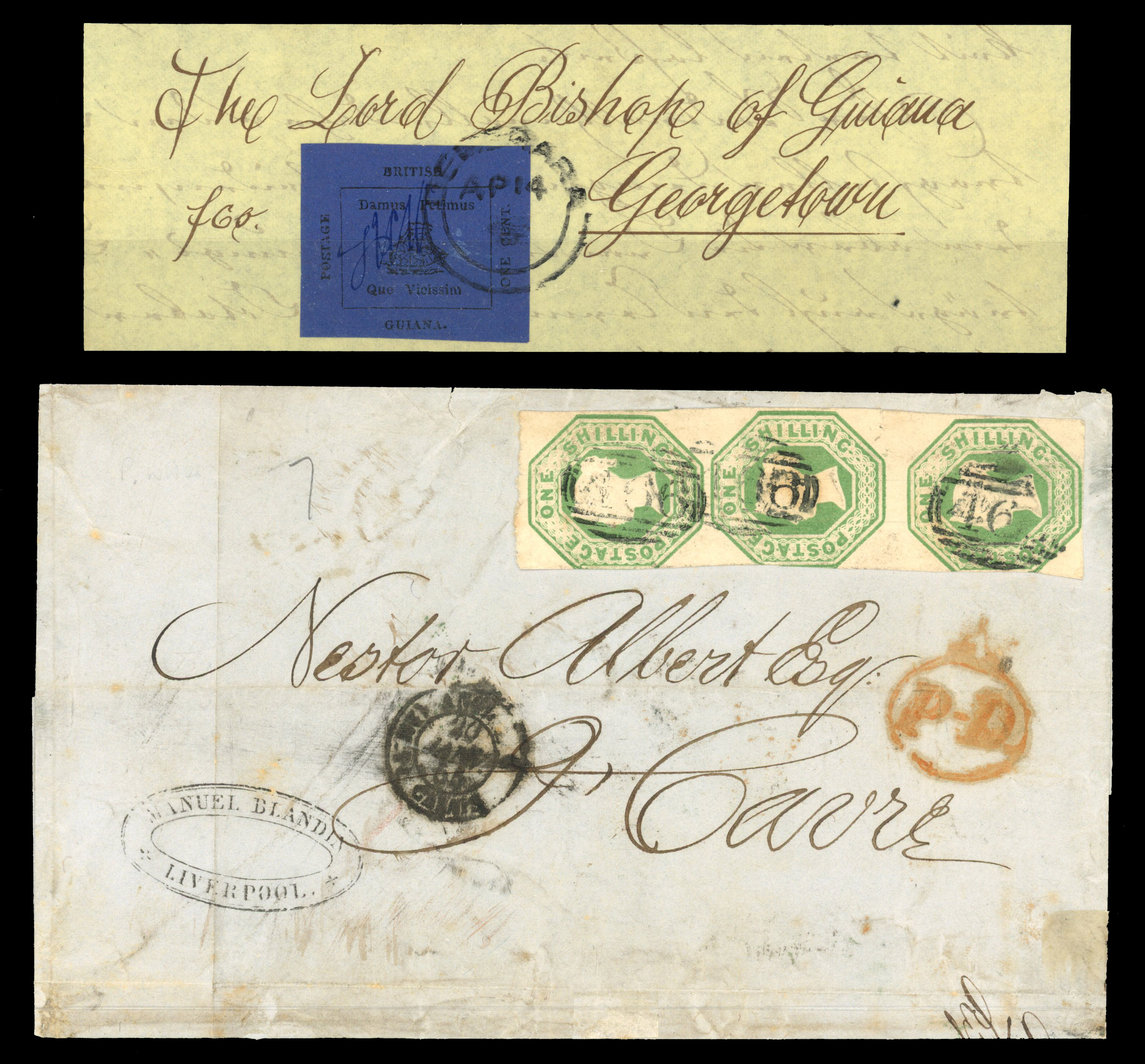 Commonwealth QV-KGV selection on a stockcard and hagner leaf