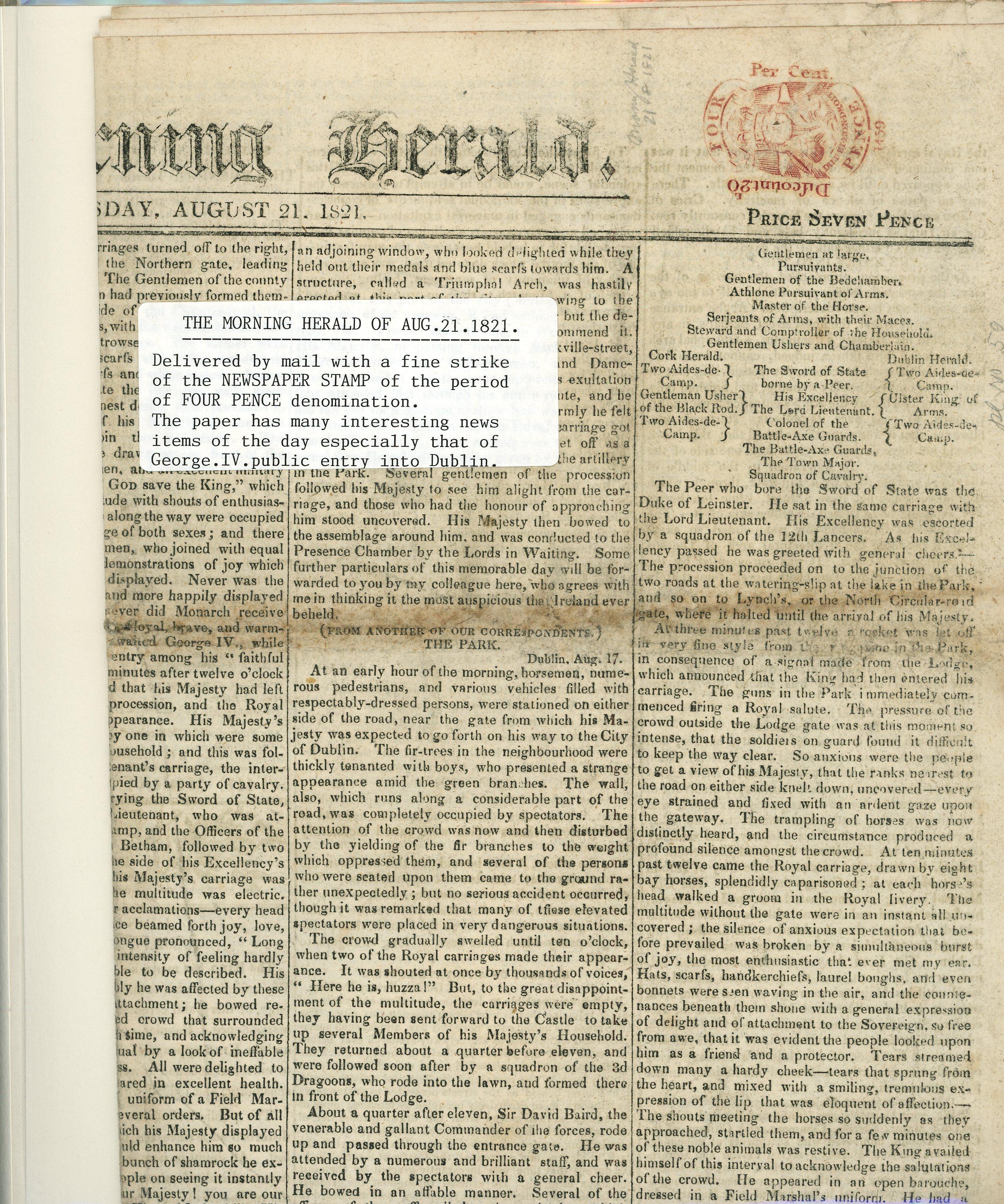 1775-1847 Postal History. Small collection containing a 1775 Government Penny Post entire….