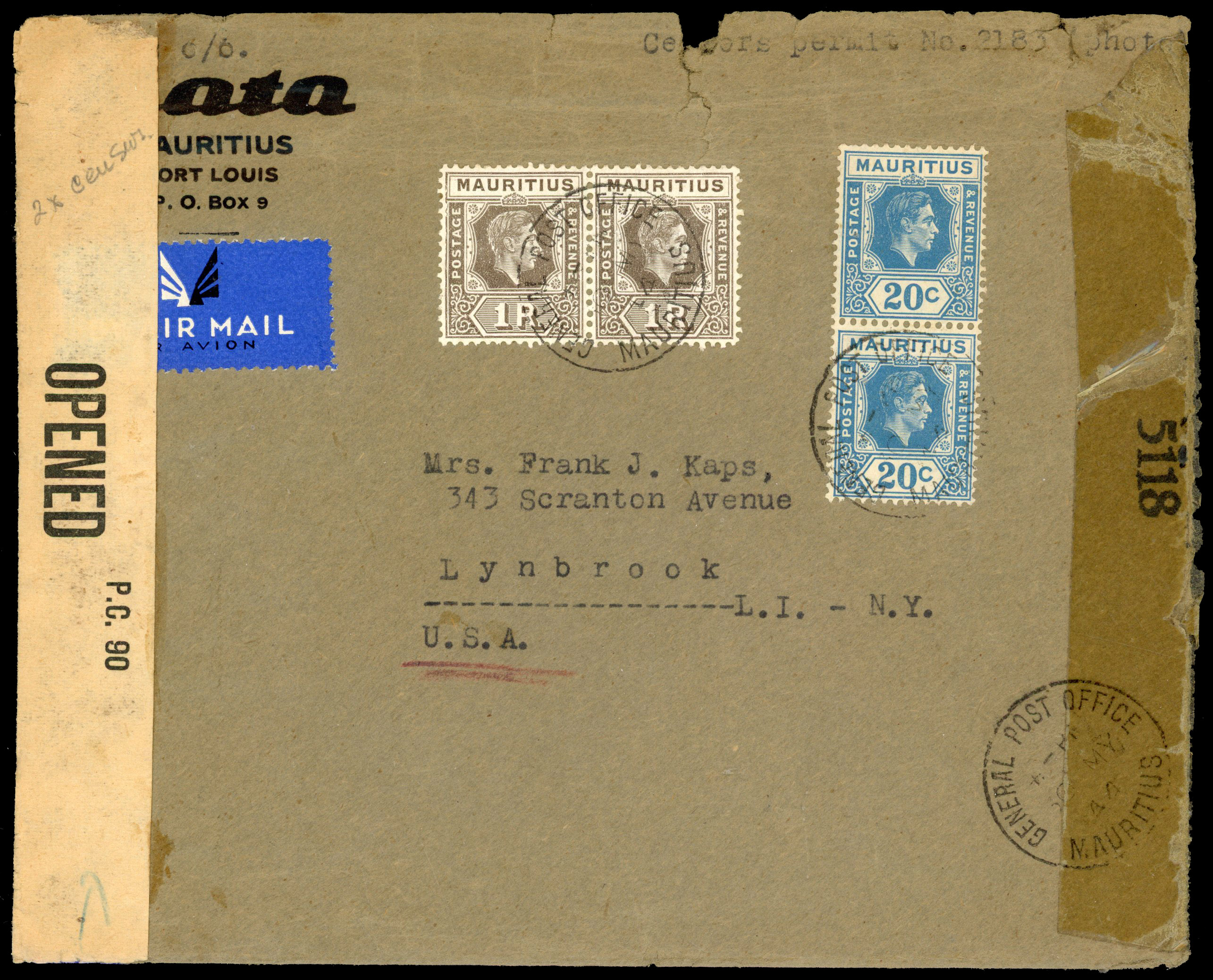 Mauritius SG 260bb cover