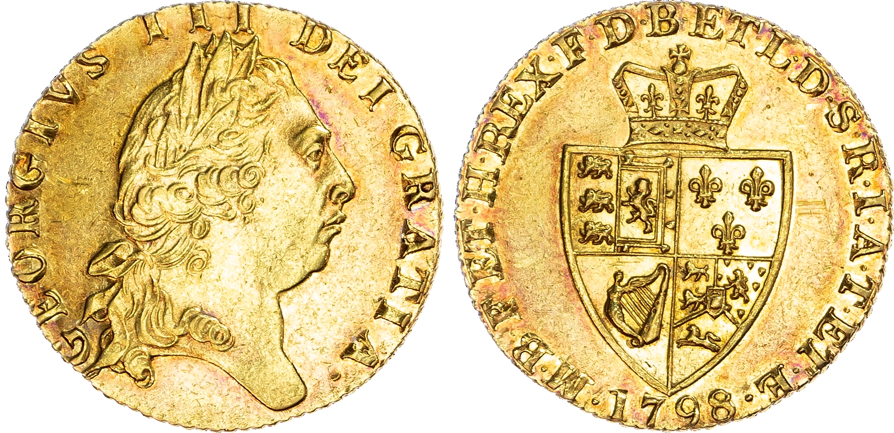 George III (1760-1820), 'Spade' Guinea, 1798.