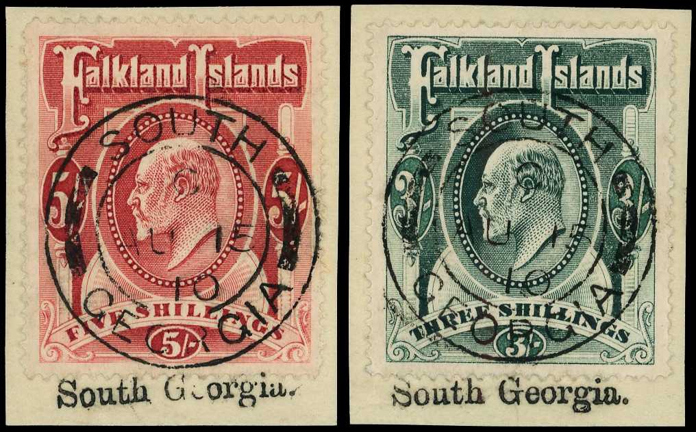 South Georgia. 1904-12 3/- green and 5/- red...