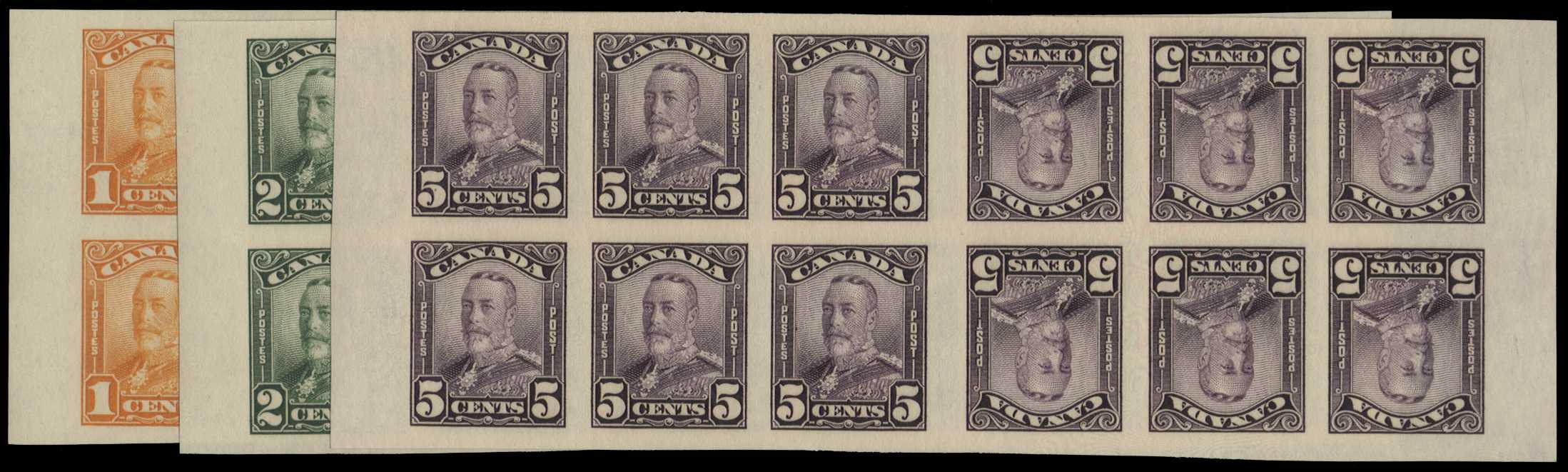 1928-29 1c orange, 2c green, 5c violet,...