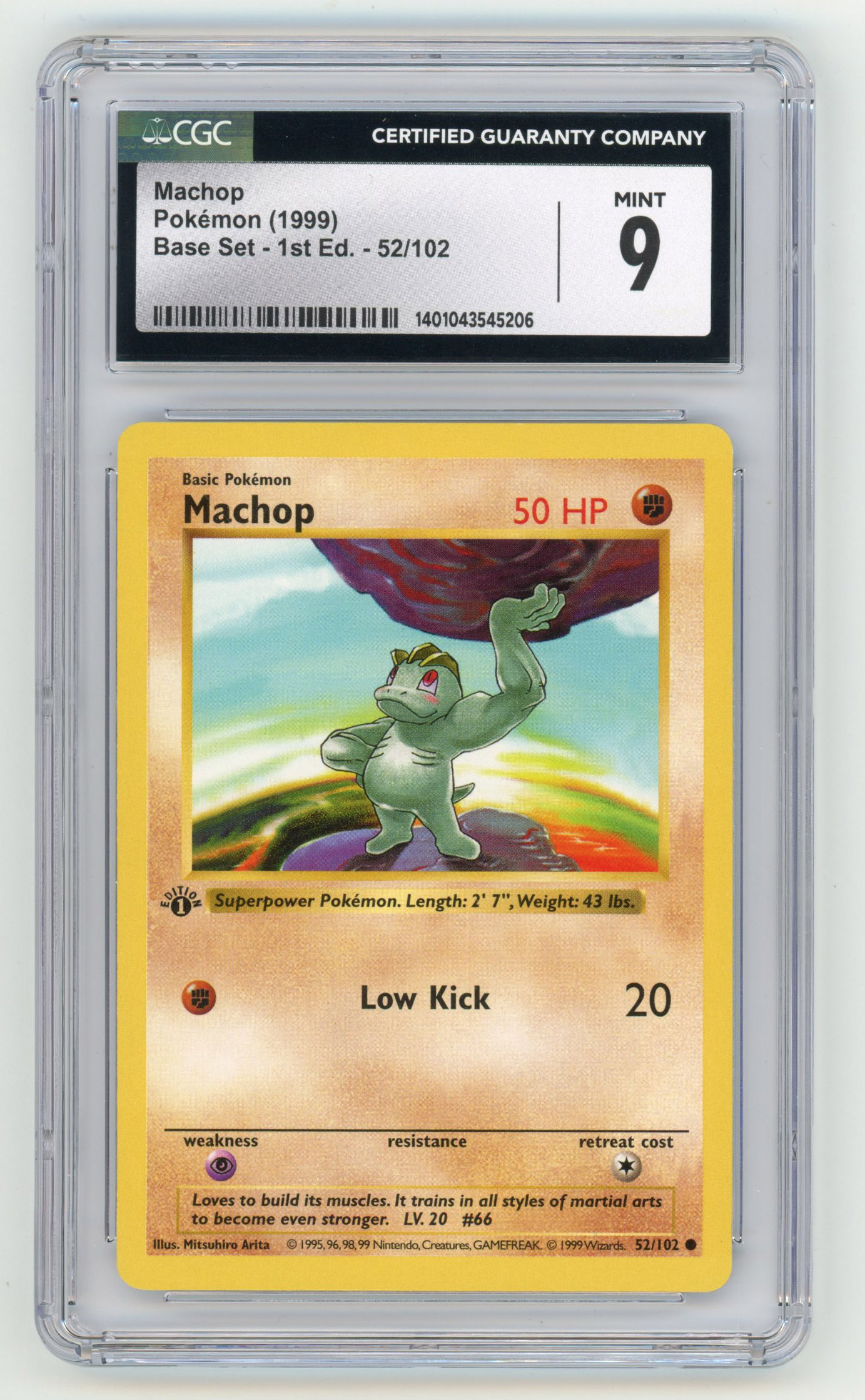 CGC 9 Machop #52 1st Edition - Base Set