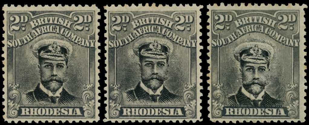 1913-17 2d Head Die II, perf 14. Three...
