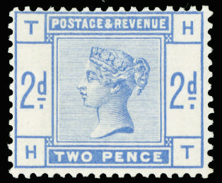 Great Britain 1884 2d Colour trial (Perf. 14 on Wmk. Crown paper). Superb unused o.g. example printed in blue on w…