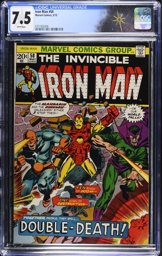 Iron Man #58 CGC 7.5 "Mandarin and the Unicorn: Double-Death!" (Marvel Comics, 1973) White pages