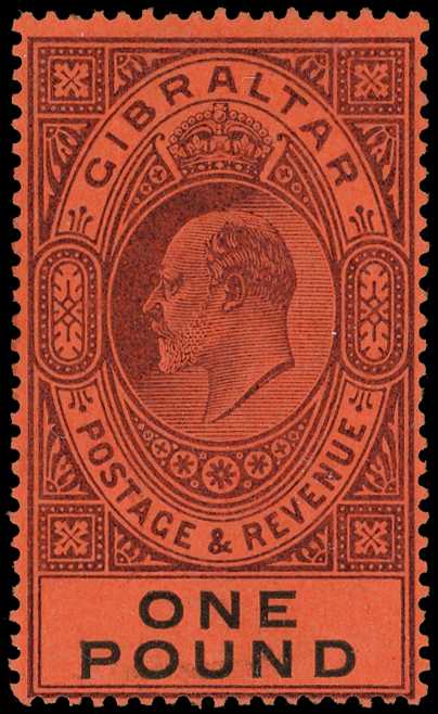 1903 £1 dull purple and black on red, fine...