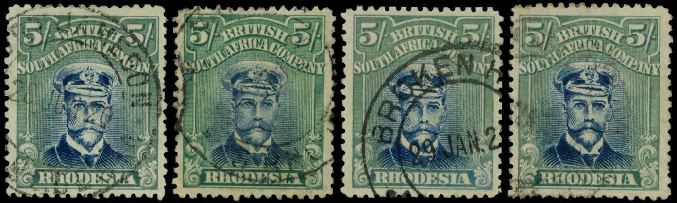 1918-21 5/- Head Die IIIB, perf 14, toned...