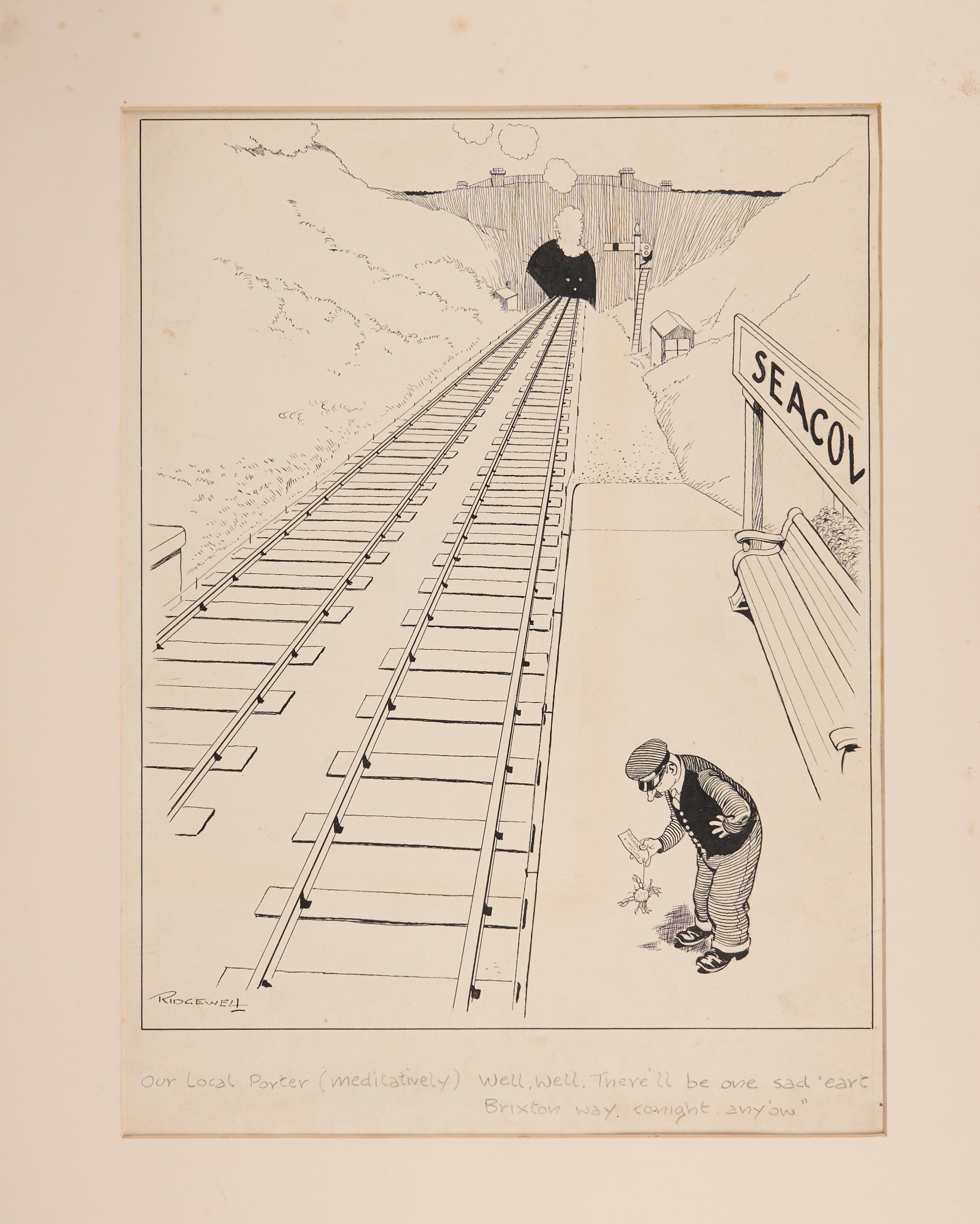 Ridgewell (William Leigh, 1881-1937) British Pencil And Ink Art Of Conductor