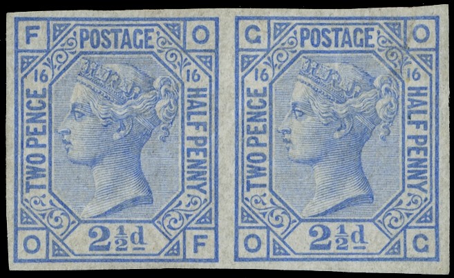 1879 2½d Colour trial Pl.16 Horizontal pair