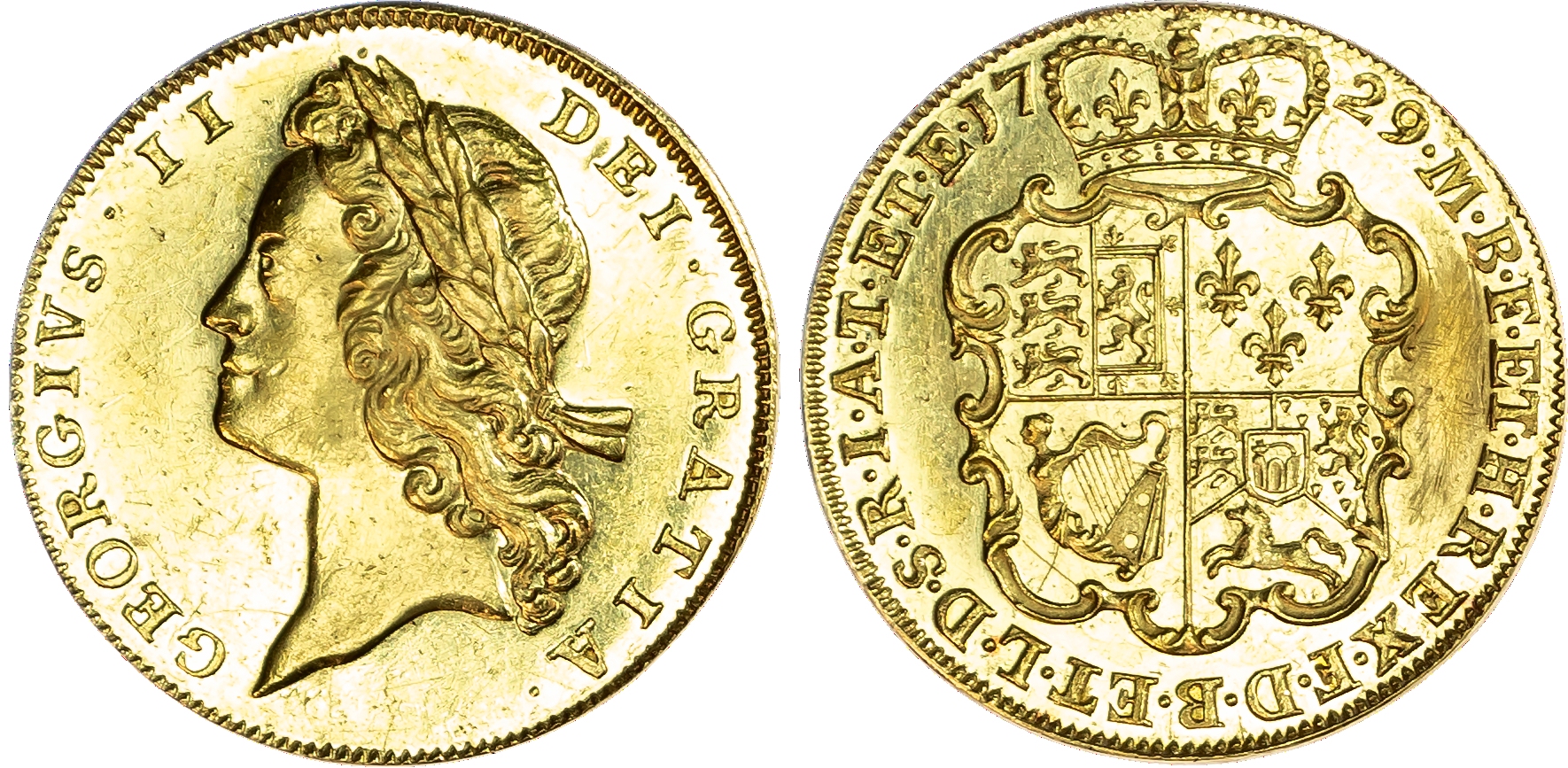 George II (1727-60), Pattern or Proof Guinea, 1729, by John Croker.