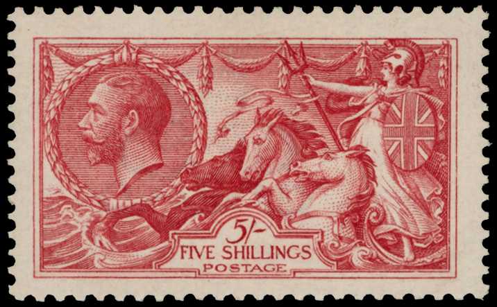 1913 5/- rose-carmine, well-centred, good...