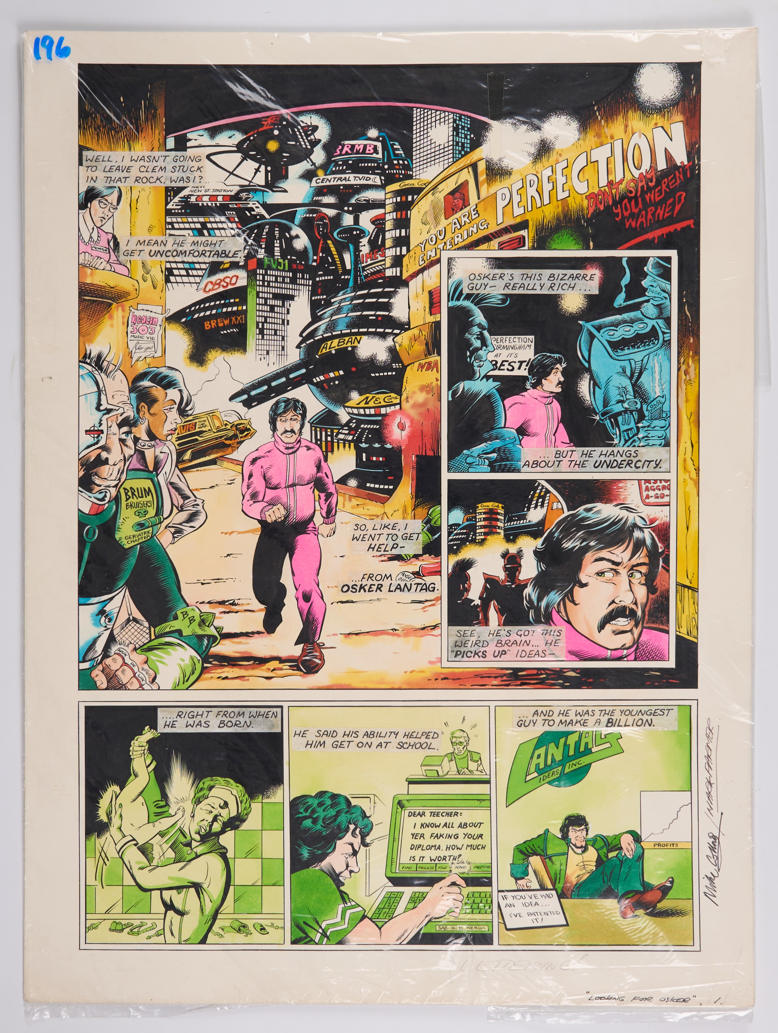 Mike Collins and Mark Farmer 'Looking For Oskar' Story Page Signed (Unknown)