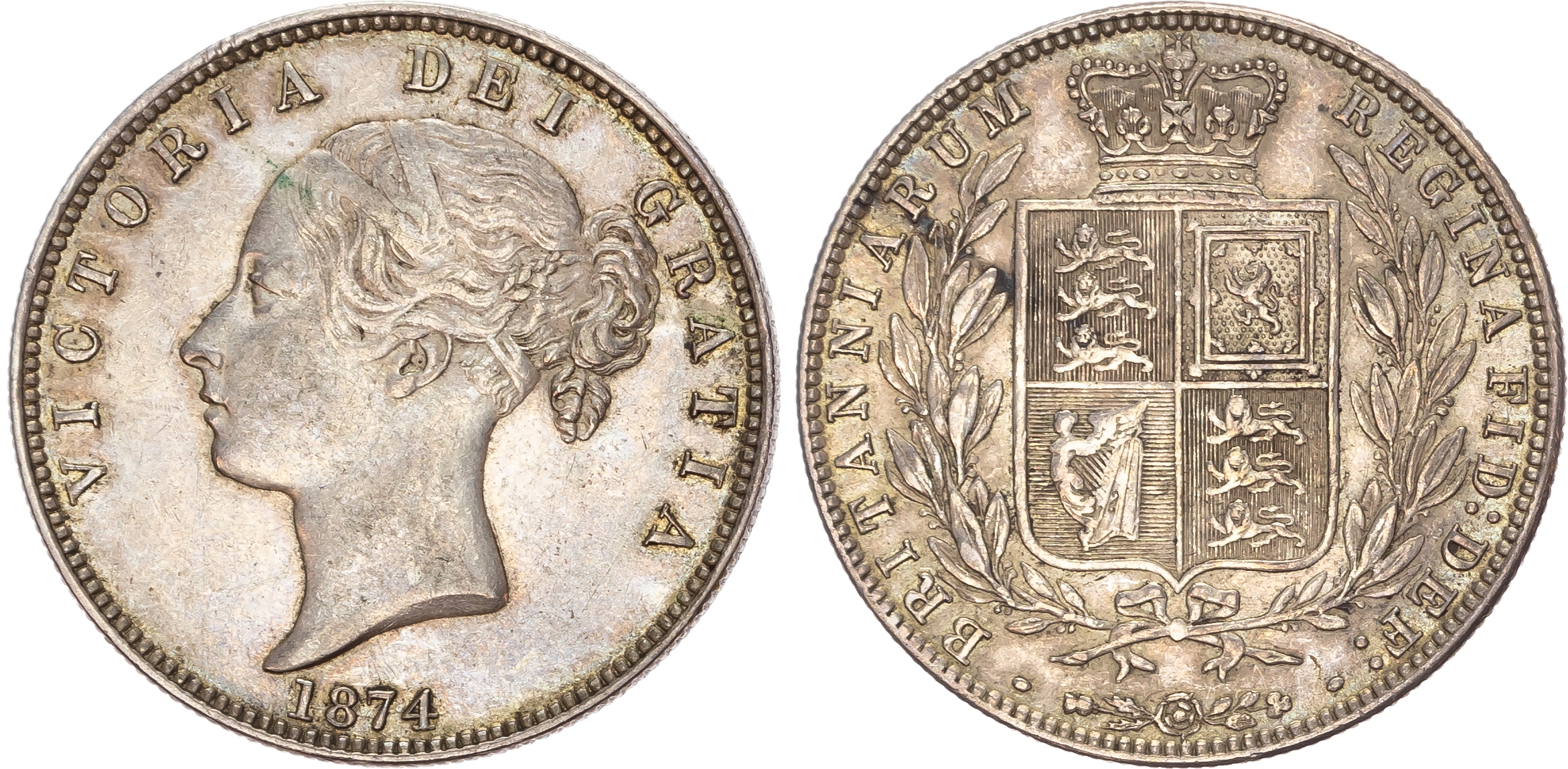 Victoria (1837-1901), Halfcrown, 1874, type A5