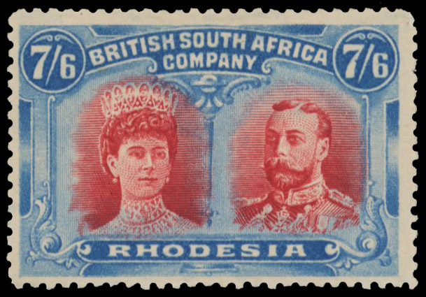 7s6d scarlet and blue RSC E mint