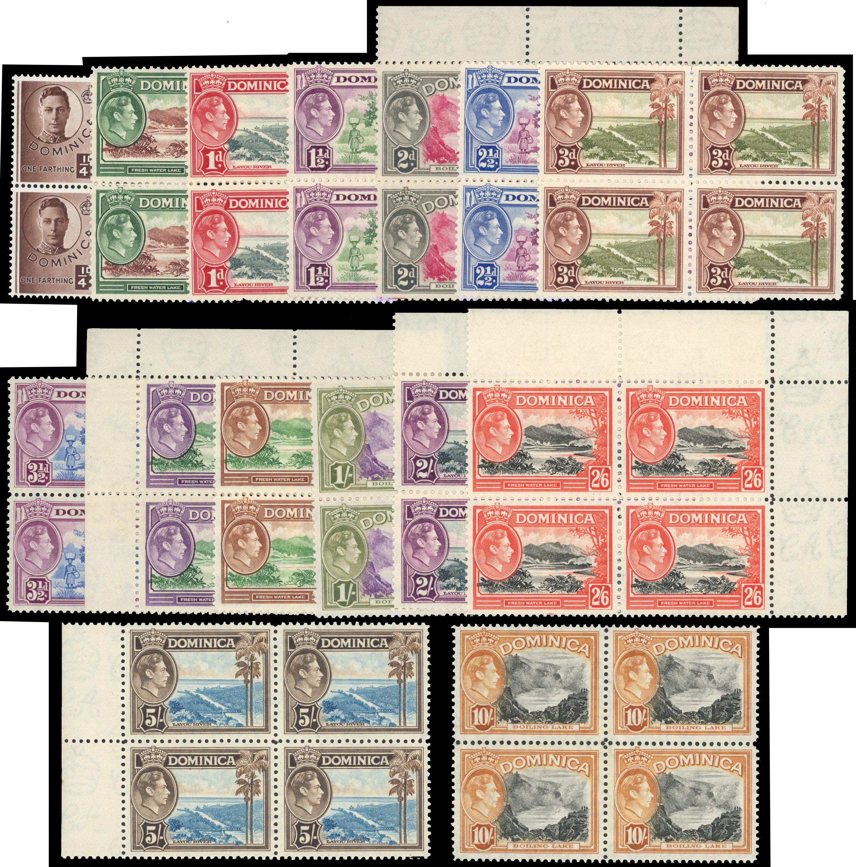 Dominica SG 99-109a blocks mint