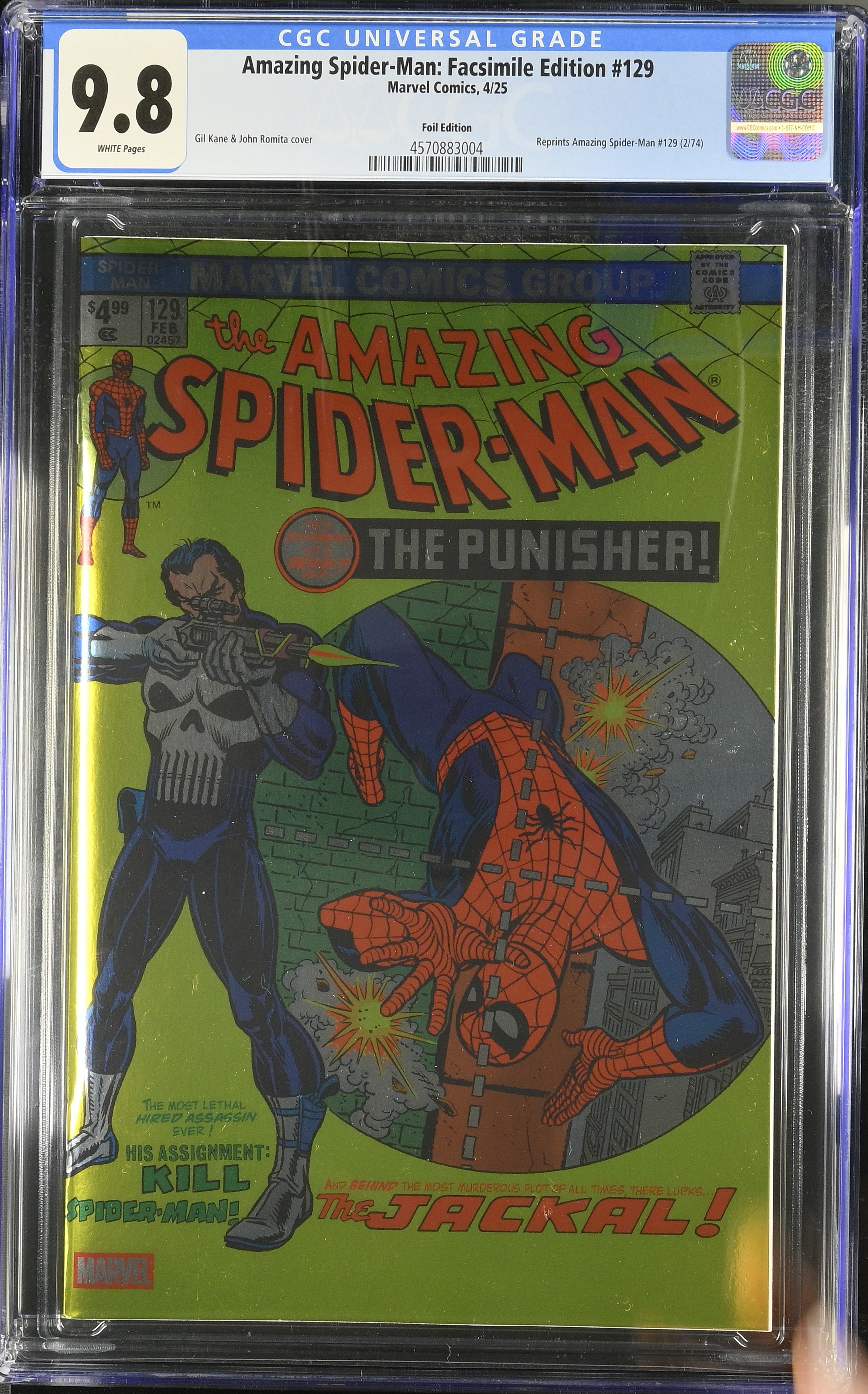 Amazing Spider-Man #129 Facsimile (Marvel Comics 2025) CGC 9.8 Foil variant