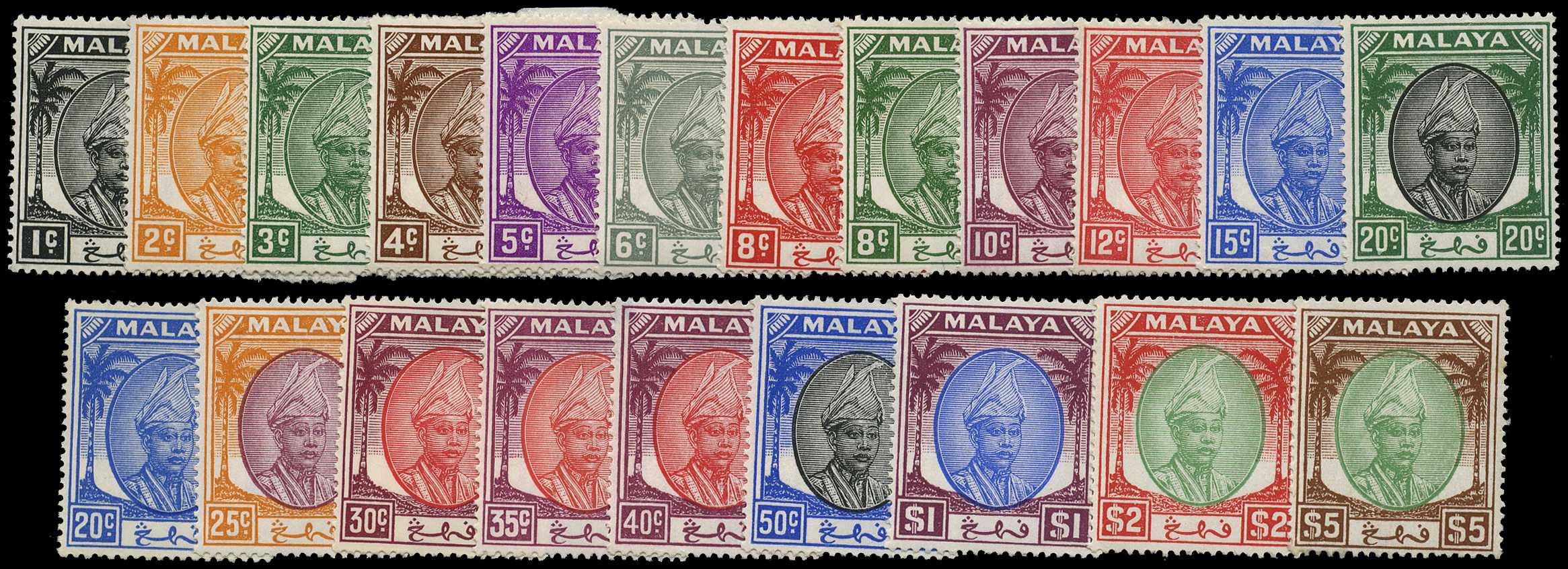 1950-6 set of twenty-one, unmounted o.g....